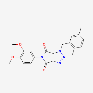 molecular formula C21H22N4O4 B2658609 5-(3,4-二甲氧基苯基)-1-(2,5-二甲基苄基)-3a,6a-二氢吡咯并[3,4-d][1,2,3]三唑-4,6(1H,5H)-二酮 CAS No. 1008648-06-3