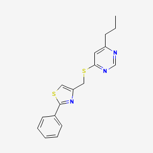 2-Phenyl-4-(((6-propylpyrimidin-4-yl)thio)methyl)thiazole