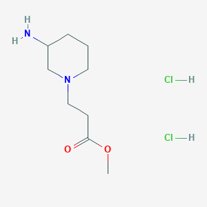 molecular formula C9H20Cl2N2O2 B2658615 Methyl 3-(3-aminopiperidin-1-yl)propanoate;dihydrochloride CAS No. 2445790-53-2
