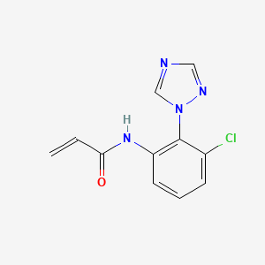 molecular formula C11H9ClN4O B2658616 N-[3-chloro-2-(1,2,4-triazol-1-yl)phenyl]prop-2-enamide CAS No. 1153934-78-1