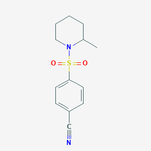 molecular formula C13H16N2O2S B265862 4-[(2-Methyl-1-piperidinyl)sulfonyl]benzonitrile 