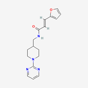 molecular formula C17H20N4O2 B2658621 (E)-3-(furan-2-yl)-N-((1-(pyrimidin-2-yl)piperidin-4-yl)methyl)acrylamide CAS No. 1235696-24-8