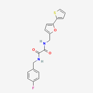 molecular formula C18H15FN2O3S B2658637 N1-(4-fluorobenzyl)-N2-((5-(thiophen-2-yl)furan-2-yl)methyl)oxalamide CAS No. 2034271-94-6