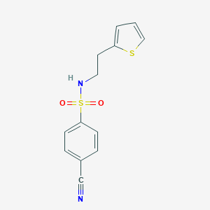 molecular formula C13H12N2O2S2 B265864 4-cyano-N-[2-(2-thienyl)ethyl]benzenesulfonamide 
