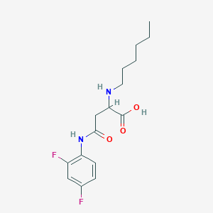 molecular formula C16H22F2N2O3 B2658642 4-((2,4-二氟苯基)氨基)-2-(己基氨基)-4-氧代丁酸 CAS No. 1048011-75-1