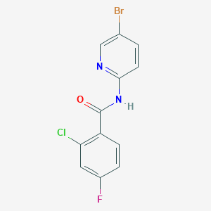 molecular formula C12H7BrClFN2O B265865 N-(5-bromopyridin-2-yl)-2-chloro-4-fluorobenzamide 