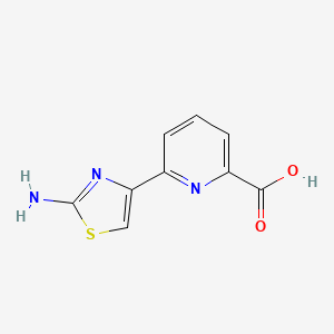 molecular formula C9H7N3O2S B2658650 6-(2-Amino-1,3-thiazol-4-yl)pyridine-2-carboxylic acid CAS No. 1706452-57-4