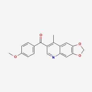 molecular formula C19H15NO4 B2658653 (4-甲氧苯基)(8-甲基[1,3]二氧杂环[4,5-g]喹啉-7-基)甲酮 CAS No. 866051-32-3