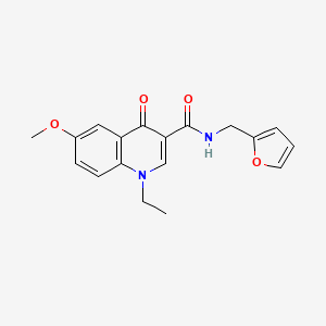 molecular formula C18H18N2O4 B2658660 1-乙基-N-(呋喃-2-基甲基)-6-甲氧基-4-氧代-1,4-二氢喹啉-3-甲酰胺 CAS No. 1010880-44-0