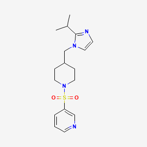 molecular formula C17H24N4O2S B2658681 3-((4-((2-isopropyl-1H-imidazol-1-yl)methyl)piperidin-1-yl)sulfonyl)pyridine CAS No. 1396884-04-0