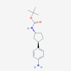 molecular formula C16H24N2O2 B2658685 Tert-butyl N-[(1R,3R)-3-(4-aminophenyl)cyclopentyl]carbamate CAS No. 2470279-30-0