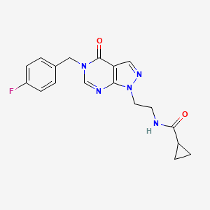 N-(2-(5-(4-fluorobenzyl)-4-oxo-4,5-dihydro-1H-pyrazolo[3,4-d]pyrimidin-1-yl)ethyl)cyclopropanecarboxamide