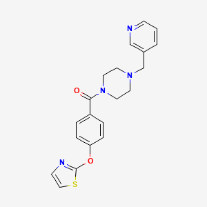 molecular formula C20H20N4O2S B2658698 1-[(Pyridin-3-yl)methyl]-4-[4-(1,3-thiazol-2-yloxy)benzoyl]piperazine CAS No. 1903285-76-6