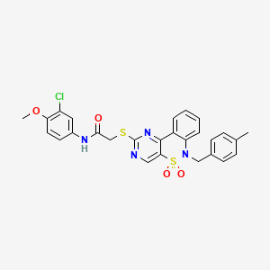 N-(3-chloro-4-methoxyphenyl)-2-((6-(4-methylbenzyl)-5,5-dioxido-6H-benzo[c]pyrimido[4,5-e][1,2]thiazin-2-yl)thio)acetamide