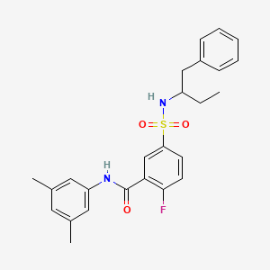 N-(3,5-dimethylphenyl)-2-fluoro-5-(1-phenylbutan-2-ylsulfamoyl)benzamide