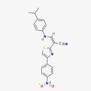 B2658724 (Z)-3-((4-isopropylphenyl)amino)-2-(4-(4-nitrophenyl)thiazol-2-yl)acrylonitrile CAS No. 1321951-34-1