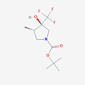 molecular formula C11H18F3NO3 B2658736 反式-叔丁基-3-羟基-4-甲基-3-(三氟甲基)吡咯烷-1-羧酸酯 CAS No. 1932796-99-0