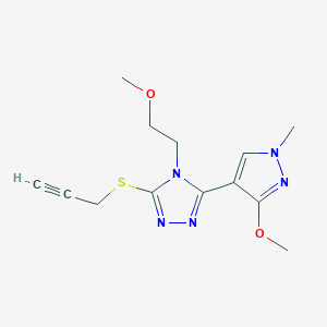 B2658742 3-(3-methoxy-1-methyl-1H-pyrazol-4-yl)-4-(2-methoxyethyl)-5-(prop-2-yn-1-ylthio)-4H-1,2,4-triazole CAS No. 1014095-86-3