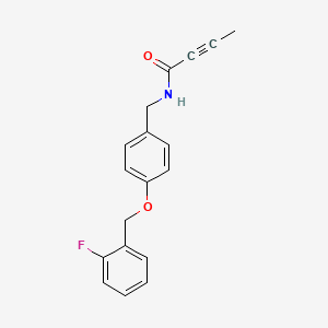 molecular formula C18H16FNO2 B2658743 N-({4-[(2-fluorophenyl)methoxy]phenyl}methyl)but-2-ynamide CAS No. 2094220-08-1