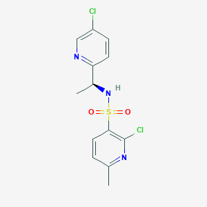 molecular formula C13H13Cl2N3O2S B2658757 2-chloro-N-[(1S)-1-(5-chloropyridin-2-yl)ethyl]-6-methylpyridine-3-sulfonamide CAS No. 1808845-52-4