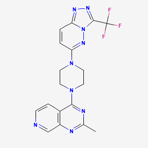 molecular formula C18H16F3N9 B2658758 2-Methyl-4-[4-[3-(trifluoromethyl)-[1,2,4]triazolo[4,3-b]pyridazin-6-yl]piperazin-1-yl]pyrido[3,4-d]pyrimidine CAS No. 2380180-44-7
