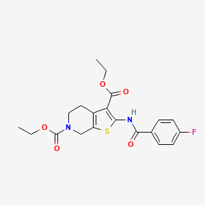 molecular formula C20H21FN2O5S B2658759 diethyl 2-(4-fluorobenzamido)-4,5-dihydrothieno[2,3-c]pyridine-3,6(7H)-dicarboxylate CAS No. 864926-45-4
