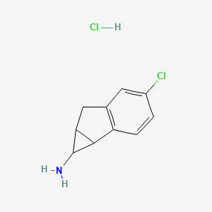 molecular formula C10H11Cl2N B2658761 4-chloro-1H,1aH,6H,6aH-cyclopropa[a]inden-1-amine hydrochloride CAS No. 2044714-16-9