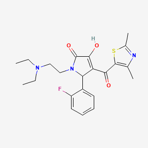 molecular formula C22H26FN3O3S B2658763 1-(2-(diethylamino)ethyl)-4-(2,4-dimethylthiazole-5-carbonyl)-5-(2-fluorophenyl)-3-hydroxy-1H-pyrrol-2(5H)-one CAS No. 627822-97-3