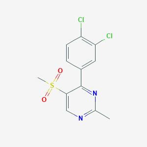 molecular formula C12H10Cl2N2O2S B2658766 4-(3,4-Dichlorophenyl)-2-methyl-5-(methylsulfonyl)pyrimidine CAS No. 251307-32-1