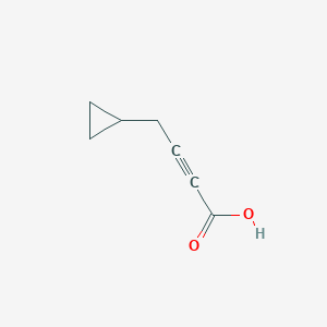 molecular formula C7H8O2 B2658770 4-Cyclopropylbut-2-ynoic acid CAS No. 1339734-31-4