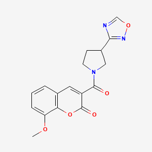 3-(3-(1,2,4-oxadiazol-3-yl)pyrrolidine-1-carbonyl)-8-methoxy-2H-chromen-2-one