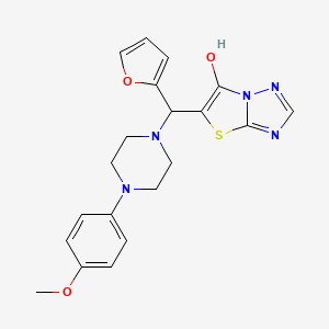 molecular formula C20H21N5O3S B2658784 5-(呋喃-2-基(4-(4-甲氧基苯基)哌嗪-1-基)甲基)噻唑并[3,2-b][1,2,4]三唑-6-醇 CAS No. 868220-87-5
