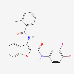 molecular formula C23H16F2N2O3 B2658797 N-(3,4-difluorophenyl)-3-(2-methylbenzamido)benzofuran-2-carboxamide CAS No. 888444-87-9