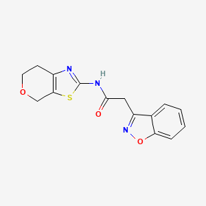 molecular formula C15H13N3O3S B2658823 2-(benzo[d]isoxazol-3-yl)-N-(6,7-dihydro-4H-pyrano[4,3-d]thiazol-2-yl)acetamide CAS No. 1421444-35-0