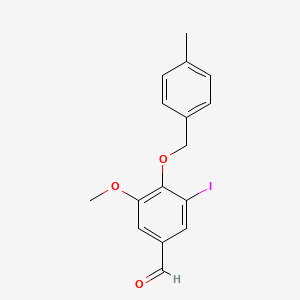 molecular formula C16H15IO3 B2658844 3-Iodo-5-methoxy-4-[(4-methylbenzyl)oxy]benzaldehyde CAS No. 351066-30-3