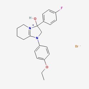 molecular formula C21H24BrFN2O2 B2658855 1-(4-Ethoxyphenyl)-3-(4-fluorophenyl)-3-hydroxy-2,3,5,6,7,8-hexahydroimidazo[1,2-a]pyridin-1-ium bromide CAS No. 1039433-92-5