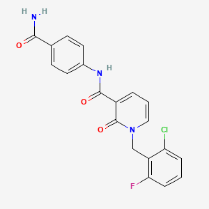molecular formula C20H15ClFN3O3 B2658856 N-(4-氨基甲酰基苯基)-1-(2-氯-6-氟苄基)-2-氧代-1,2-二氢吡啶-3-羧酰胺 CAS No. 946247-14-9