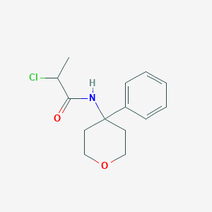 molecular formula C14H18ClNO2 B2658859 2-Chloro-N-(4-phenyloxan-4-yl)propanamide CAS No. 2411198-74-6