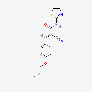 molecular formula C17H17N3O2S B2658863 (E)-3-(4-butoxyphenyl)-2-cyano-N-(1,3-thiazol-2-yl)prop-2-enamide CAS No. 464909-63-5