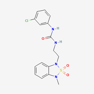 molecular formula C16H17ClN4O3S B2658875 1-(3-氯苯基)-3-(2-(3-甲基-2,2-二氧化苯并[c][1,2,5]噻二唑-1(3H)-基)乙基)脲 CAS No. 2034453-20-6