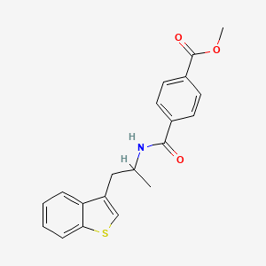 molecular formula C20H19NO3S B2658879 Methyl 4-((1-(benzo[b]thiophen-3-yl)propan-2-yl)carbamoyl)benzoate CAS No. 2034617-56-4