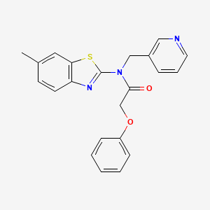 molecular formula C22H19N3O2S B2658883 N-(6-methylbenzo[d]thiazol-2-yl)-2-phenoxy-N-(pyridin-3-ylmethyl)acetamide CAS No. 895009-15-1