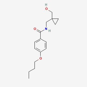 molecular formula C16H23NO3 B2658886 4-butoxy-N-((1-(hydroxymethyl)cyclopropyl)methyl)benzamide CAS No. 1251580-55-8