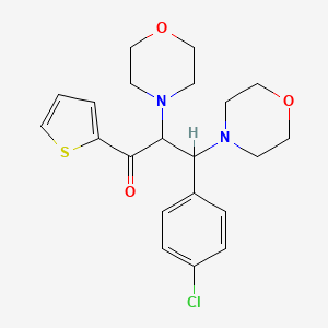 molecular formula C21H25ClN2O3S B2658894 3-(4-氯苯基)-2,3-二吗啉代-1-(噻吩-2-基)丙-1-酮 CAS No. 438488-09-6