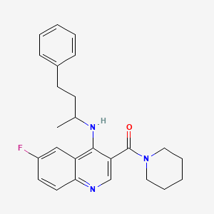 molecular formula C25H28FN3O B2658900 (6-Fluoro-4-((4-phenylbutan-2-yl)amino)quinolin-3-yl)(piperidin-1-yl)methanone CAS No. 1797878-66-0