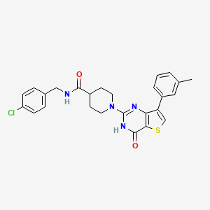 molecular formula C26H25ClN4O2S B2658909 N-(4-chlorobenzyl)-1-[7-(3-methylphenyl)-4-oxo-3,4-dihydrothieno[3,2-d]pyrimidin-2-yl]piperidine-4-carboxamide CAS No. 1242882-69-4