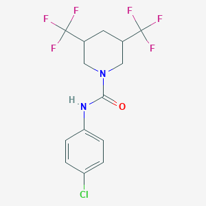 molecular formula C14H13ClF6N2O B2658928 N-(4-氯苯基)-3,5-双(三氟甲基)哌啶-1-甲酰胺 CAS No. 2061269-61-0
