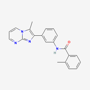 molecular formula C21H18N4O B2658934 2-methyl-N-(3-(3-methylimidazo[1,2-a]pyrimidin-2-yl)phenyl)benzamide CAS No. 862811-59-4