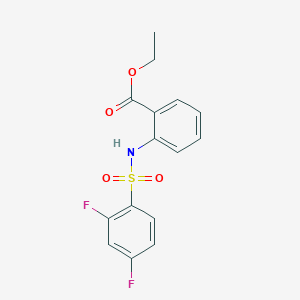 molecular formula C15H13F2NO4S B265894 Ethyl 2-{[(2,4-difluorophenyl)sulfonyl]amino}benzoate 