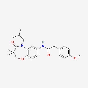molecular formula C24H30N2O4 B2658941 N-(5-isobutyl-3,3-dimethyl-4-oxo-2,3,4,5-tetrahydrobenzo[b][1,4]oxazepin-7-yl)-2-(4-methoxyphenyl)acetamide CAS No. 921564-94-5